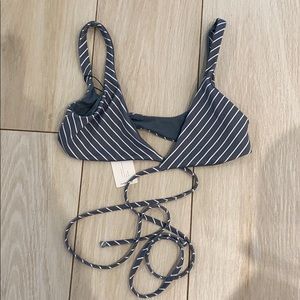 Ola Feroz grey and white wrap top